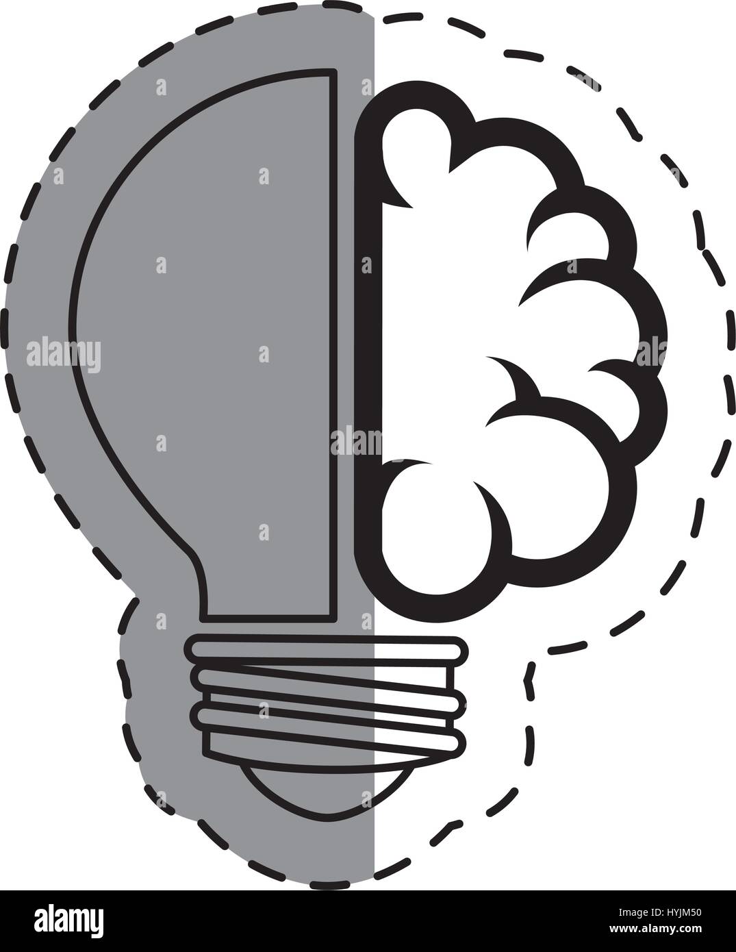 bulb light with brain vector illustration design Stock Vector Image