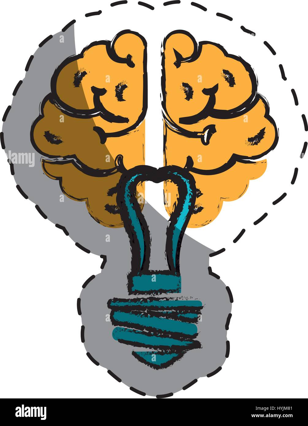 bulb light with brain vector illustration design Stock Vector Image