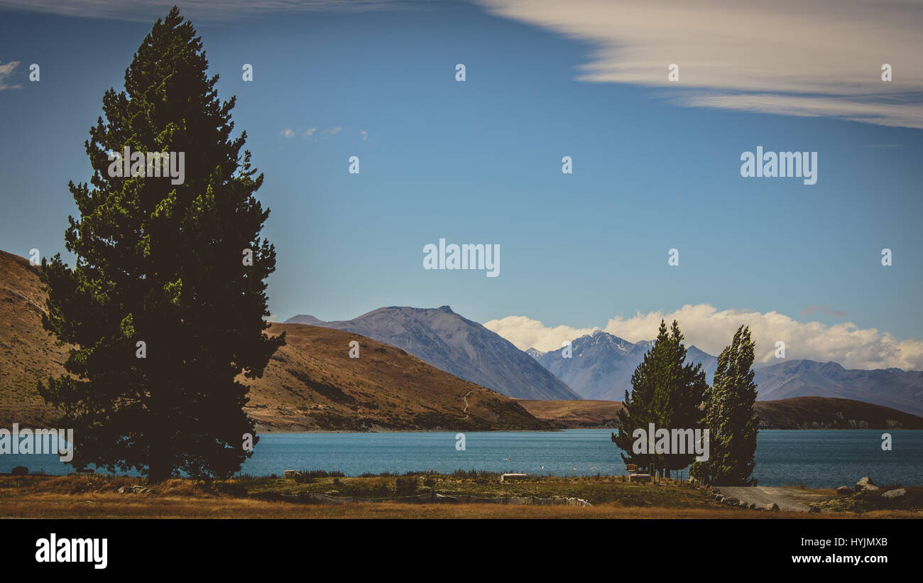 Lake Tekapo view, New Zealand Stock Photo