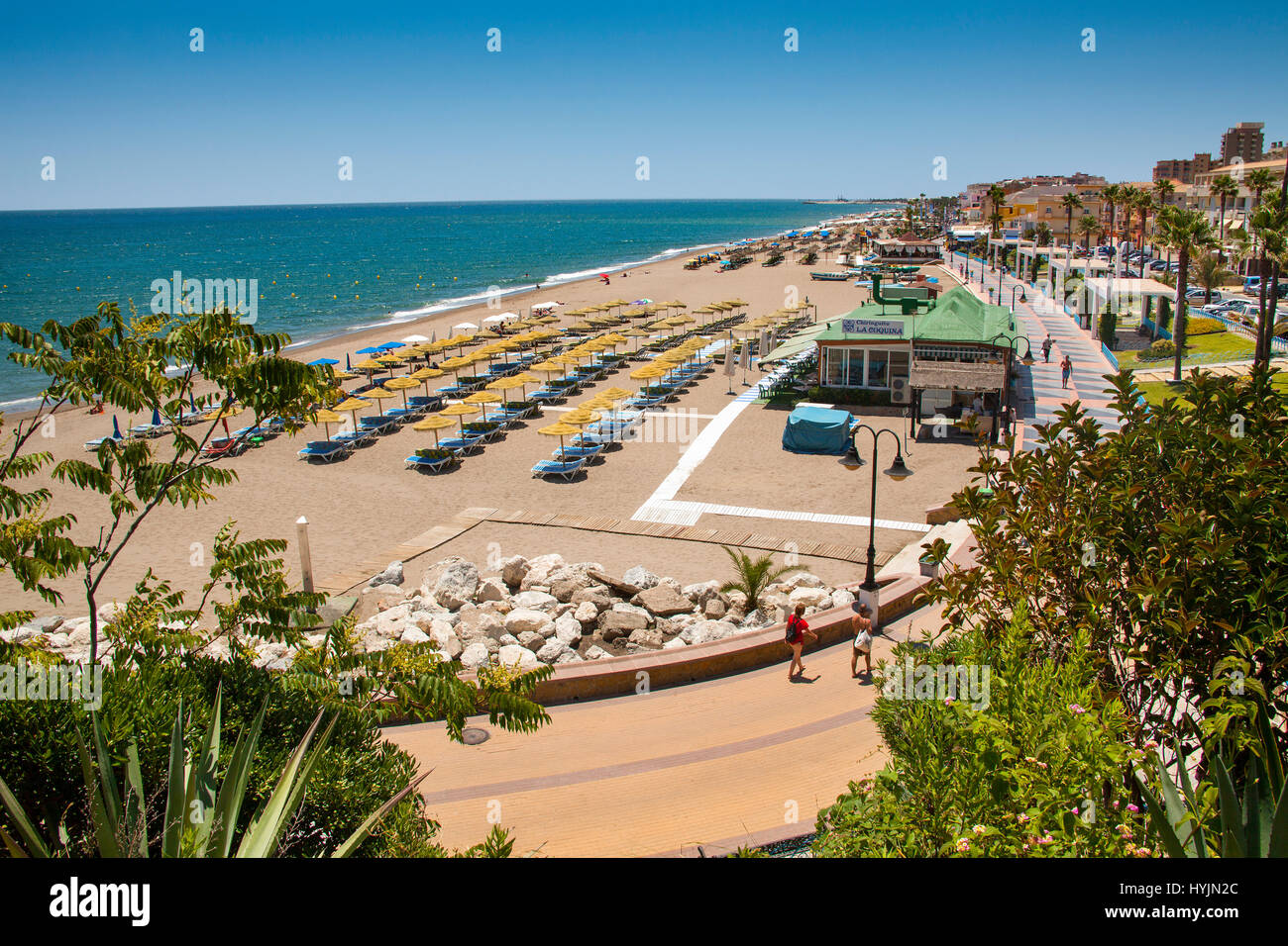 La Carihuela beach, Torremolinos. Malaga province Costa del Sol. Andalusia Southern Spain, Europe Stock Photo