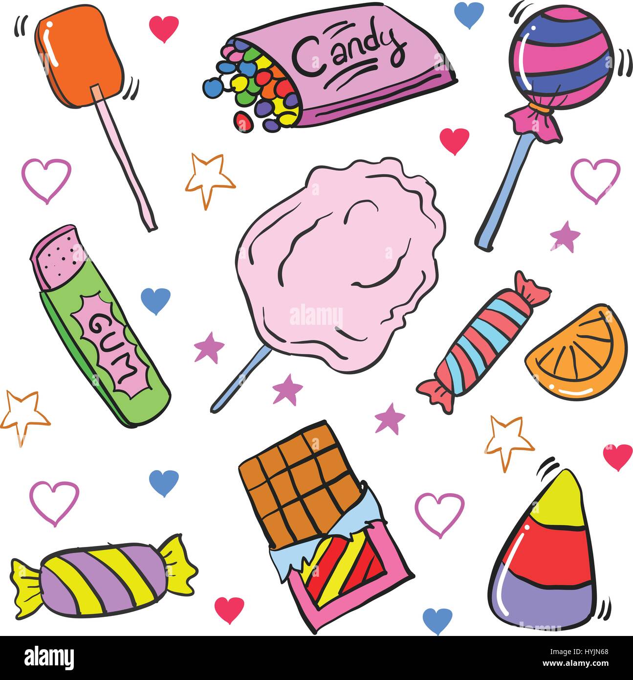 Vector art candy various doodle style Stock Vector Image & Art - Alamy