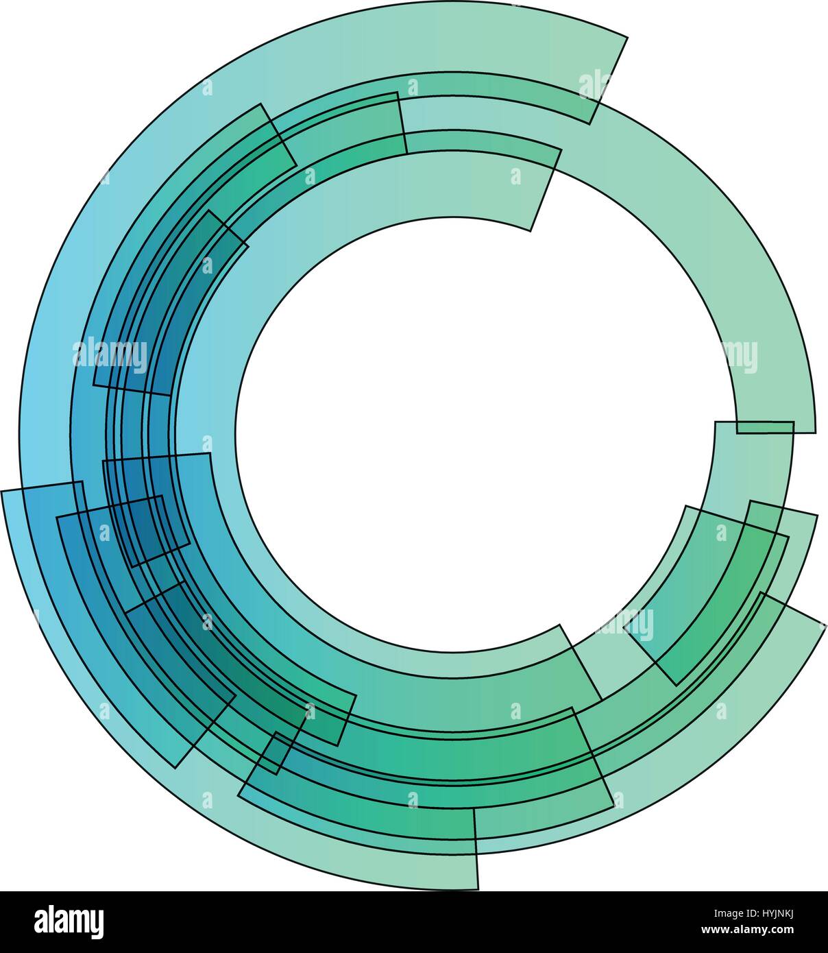 Abstract circle of curved rectangles Stock Vector Image & Art Alamy