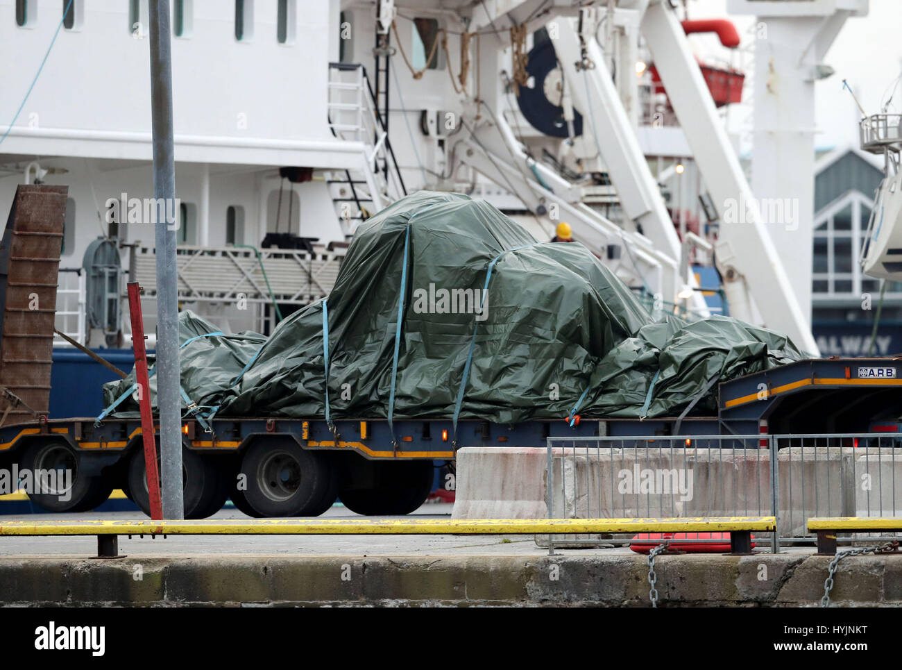 The wreckage of the Irish Coast Guard helicopter, callsign Rescue 116, which crashed off the