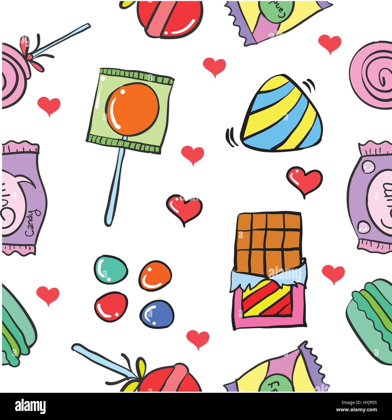 Collection stock of candy sweet doodle Stock Vector Image & Art - Alamy
