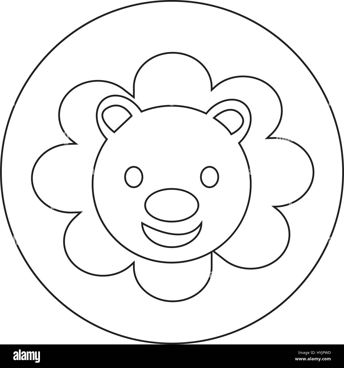 Cute Lion Icon Stock Vector