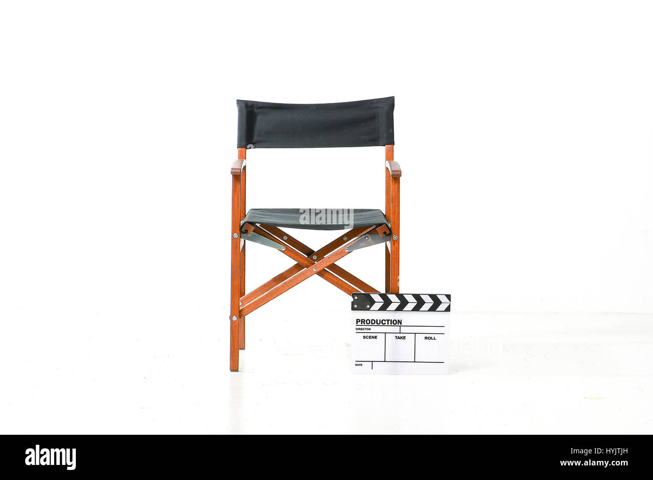 Black Directors Chair isolated on white background Stock Photo Alamy