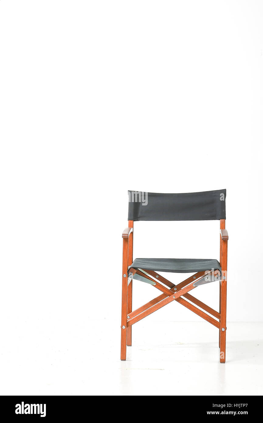 Black Directors Chair isolated on white background Stock Photo Alamy