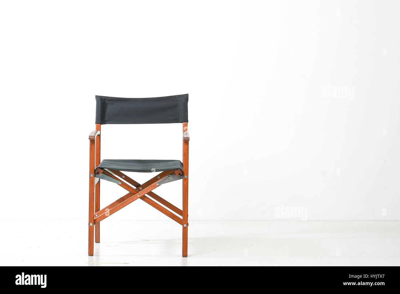 Black Directors Chair isolated on white background Stock Photo Alamy