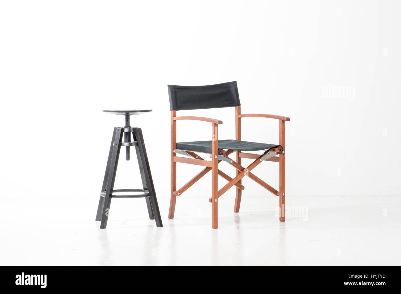 Black Directors Chair isolated on white background Stock Photo Alamy