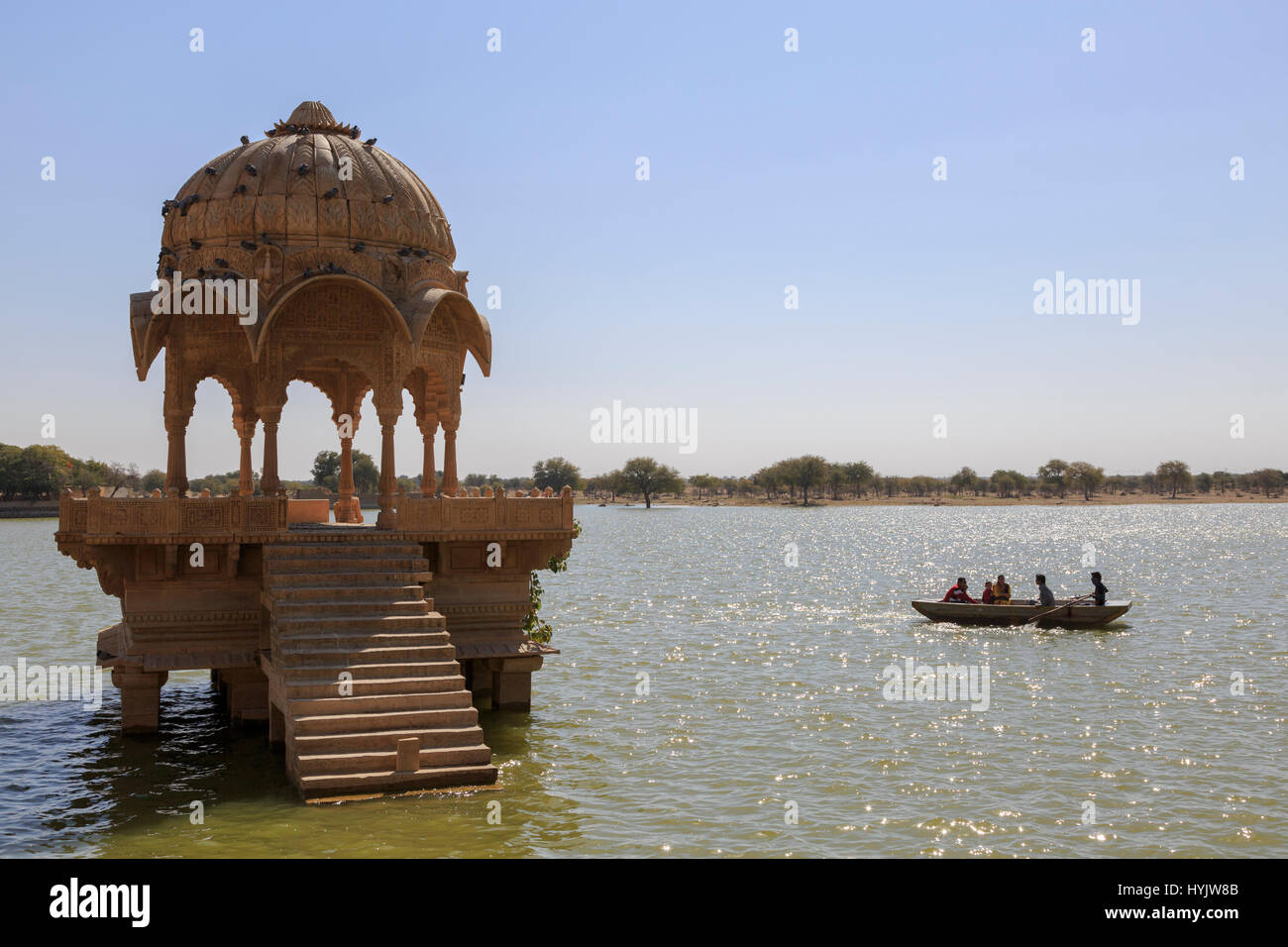 Garisar See (Gadi Sagar oder auch Gadisar), Jaisalmer, Rajasthan, Indien Stock Photo