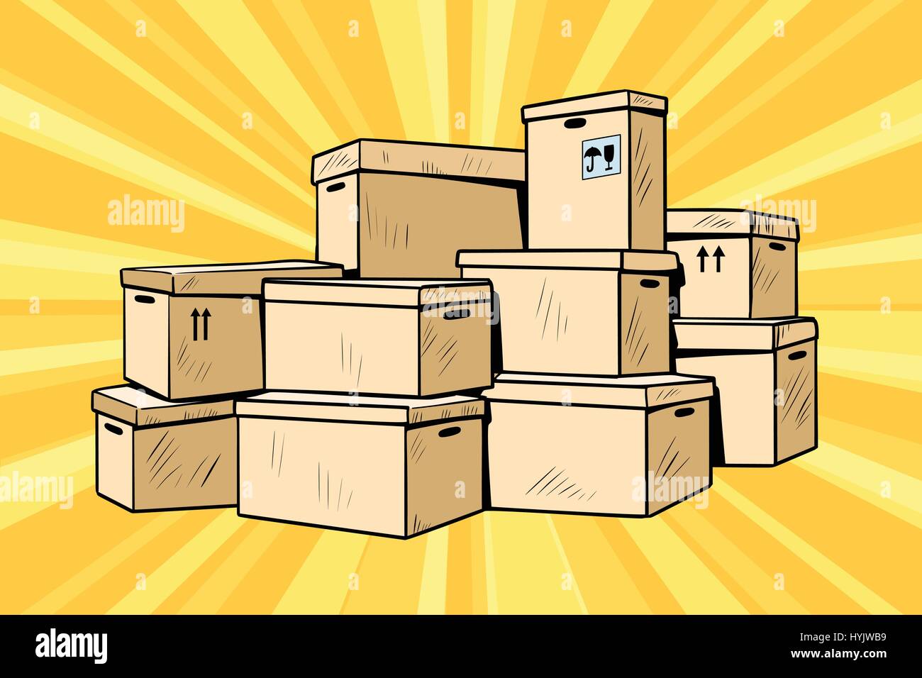 Cardboard boxes for packaging Stock Vector