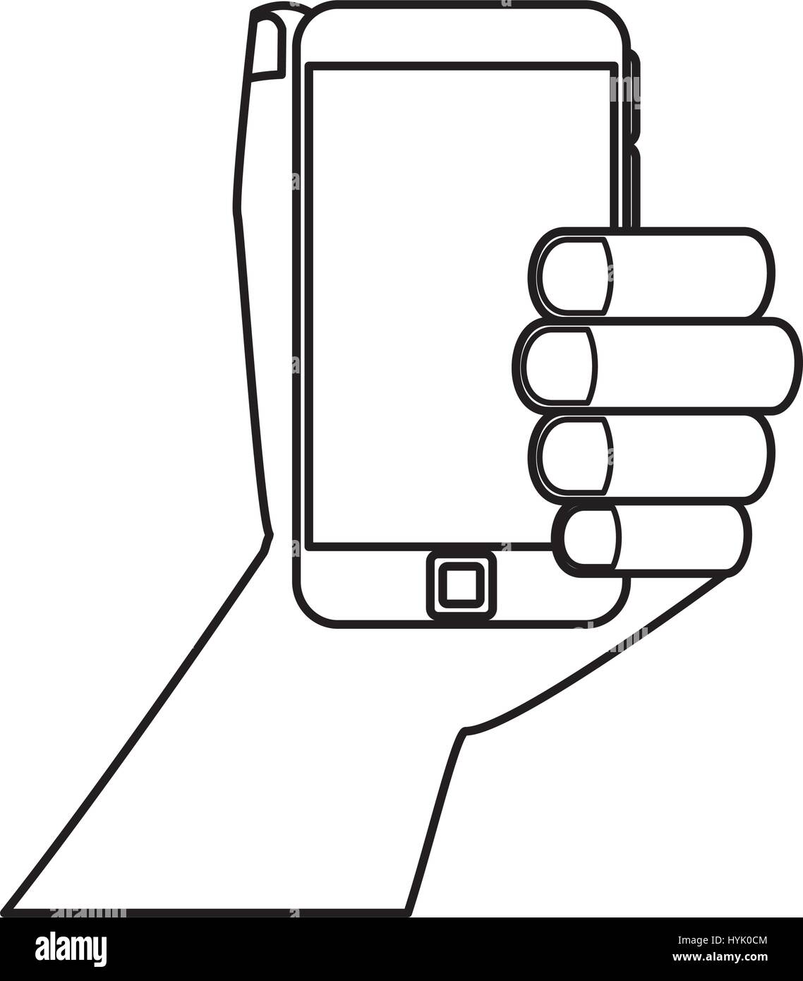hand with smartphone device isolated icon vector illustration design ...