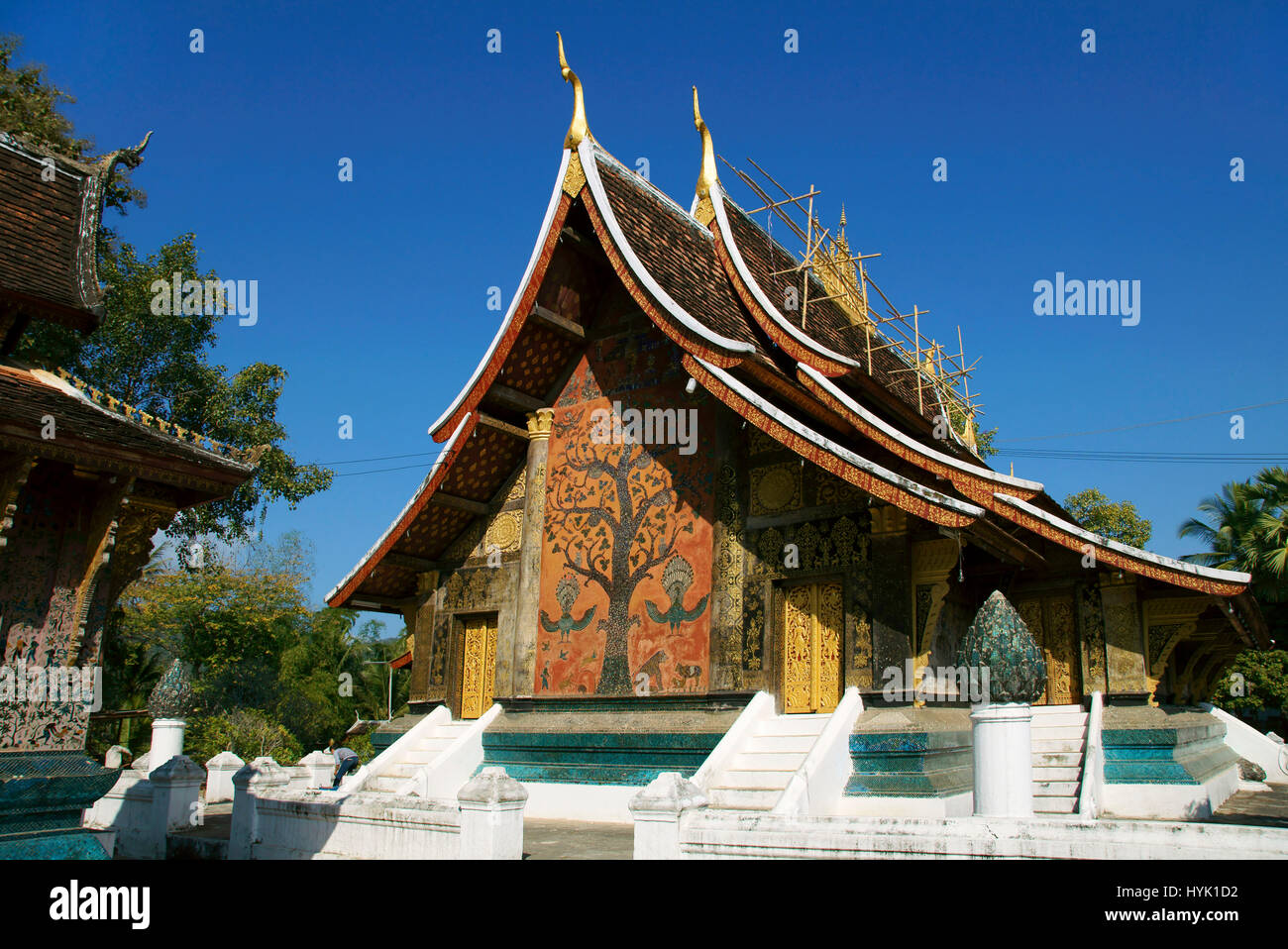 The Tree of Life at Wat Xieng Thong, Luang Prabang Stock Photo