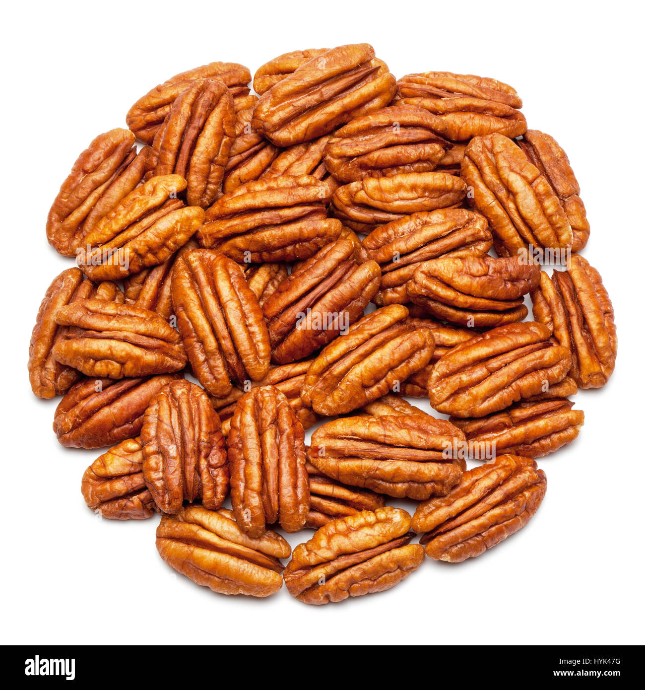 Pacane Closeup of pecan nuts, isolated on the white background, clipping path ...