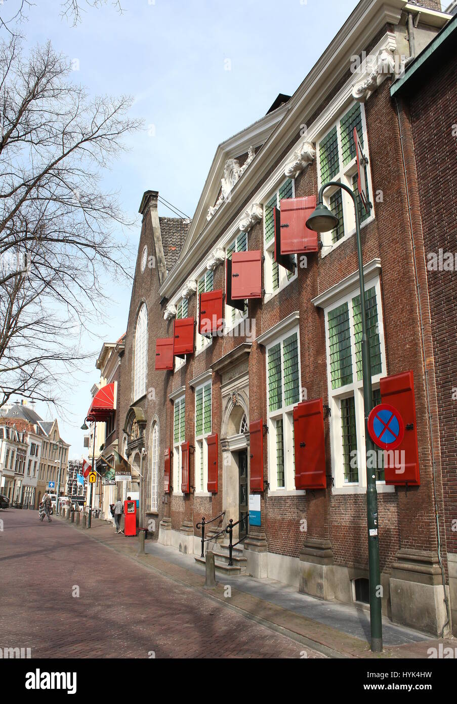 Facade of the Gouda Museum in the 17th century Catharina Gasthuis building at Oosthaven canal, Gouda, Netherlands Stock Photo