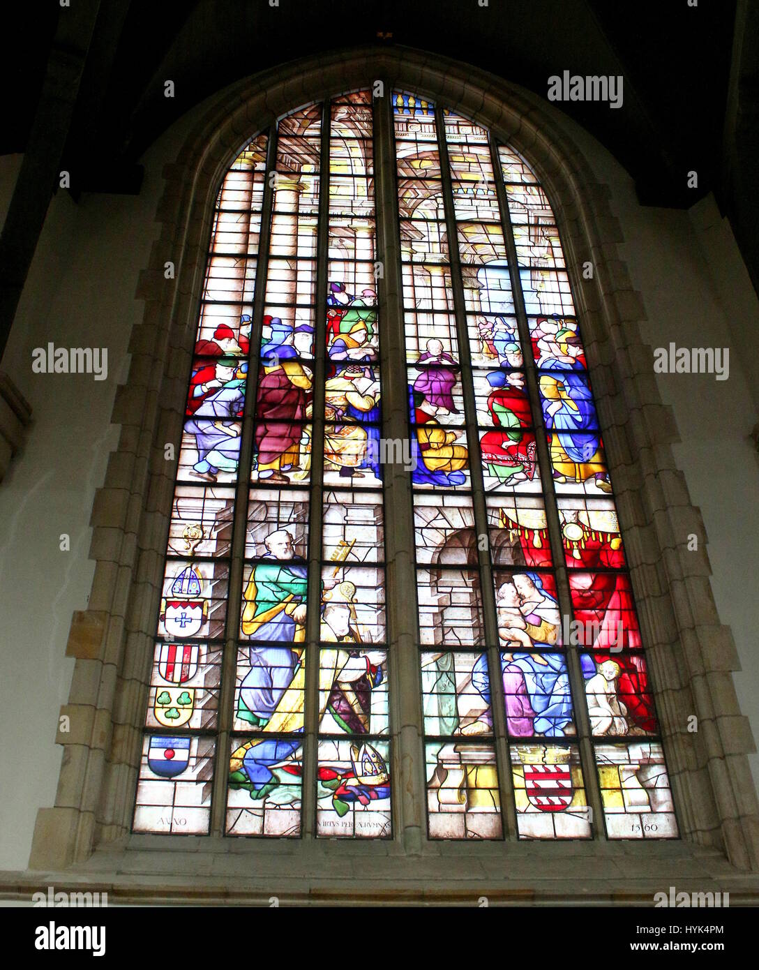 12 year old Jesus in the temple - 16th century stained glass windows (Goudse  Glazen UNESCO listed), Sint Jans or Grote Kerk, Gouda, Netherlands Stock  Photo - Alamy