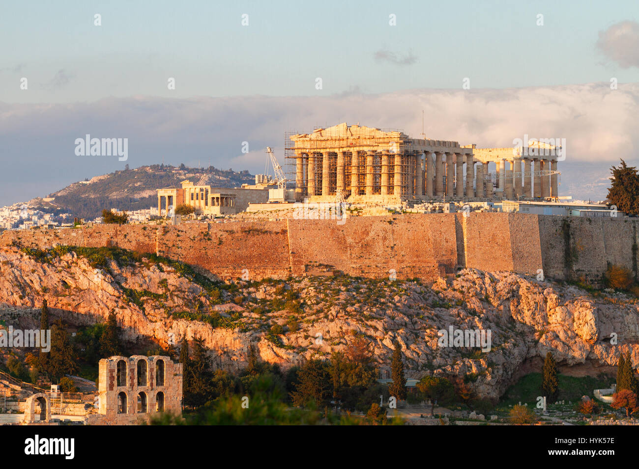 Famous skyline of Athens with Acropolis hill and Pathenon, Athens Greece  Stock Photo - Alamy