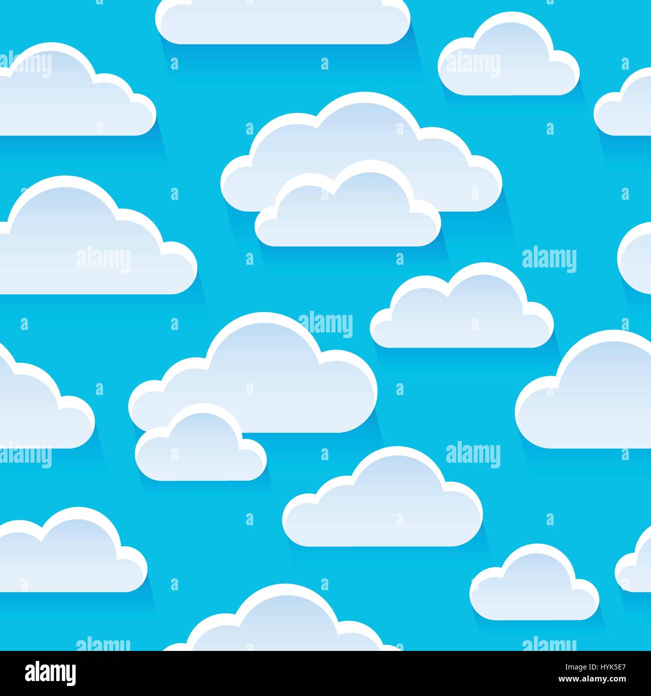 Stylized clouds seamless background 1 - eps10 vector illustration. Stock Vector