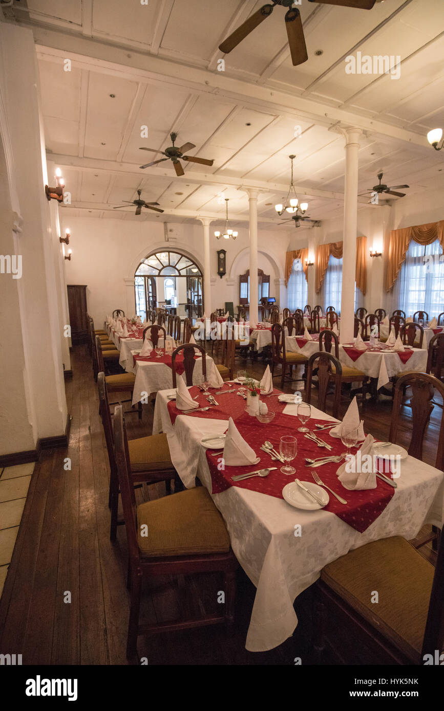 Queen's Hotel - Restaurant - Kandy - Sri Lanka Stock Photo