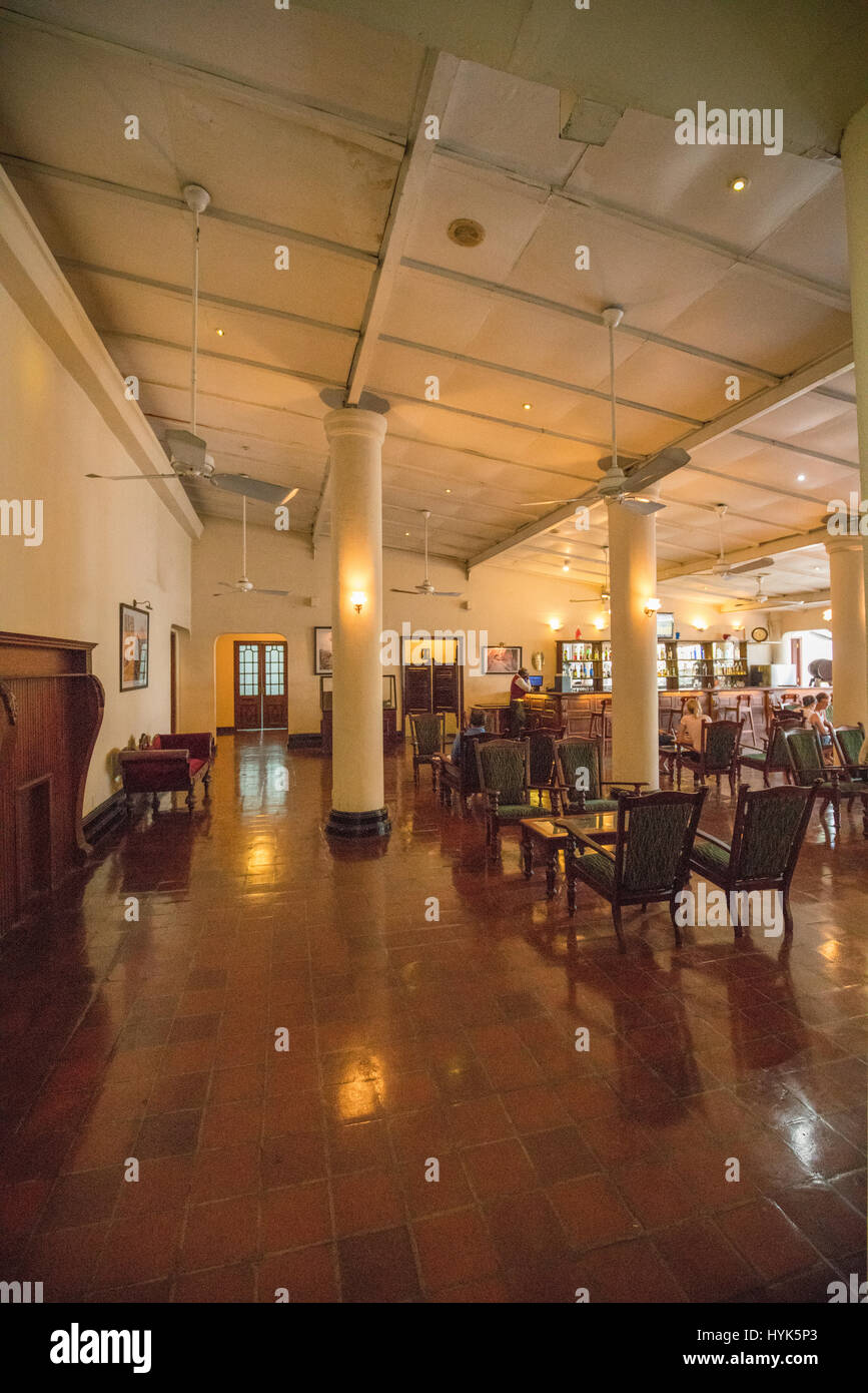 Queens Hotel - Pub Royal - Lord Mountbatten Lounge Bar - Kandy - Sri Lanka Stock Photo