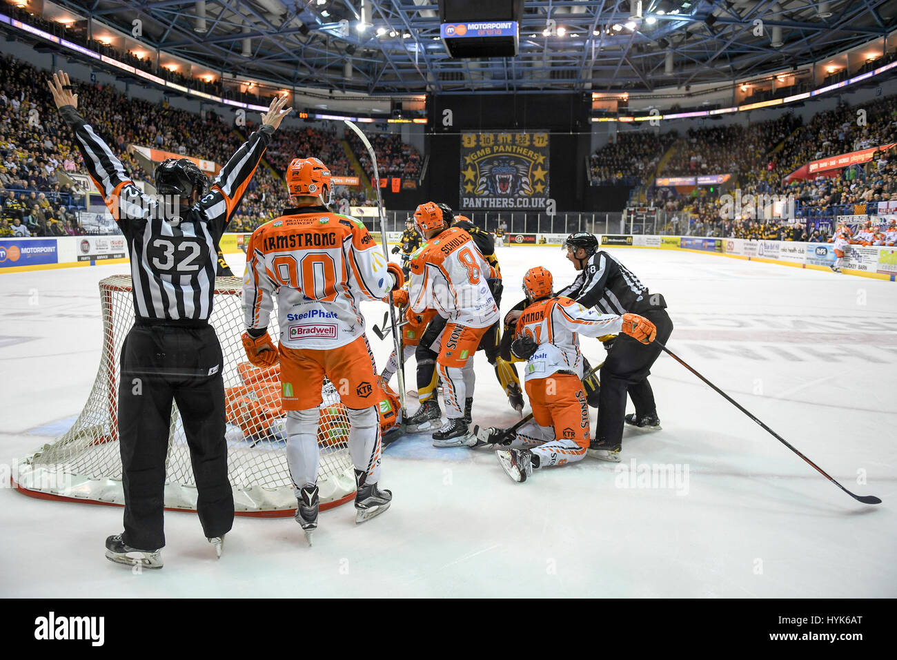 Nottingham Panthers Ice Hockey Club in action Stock Photo