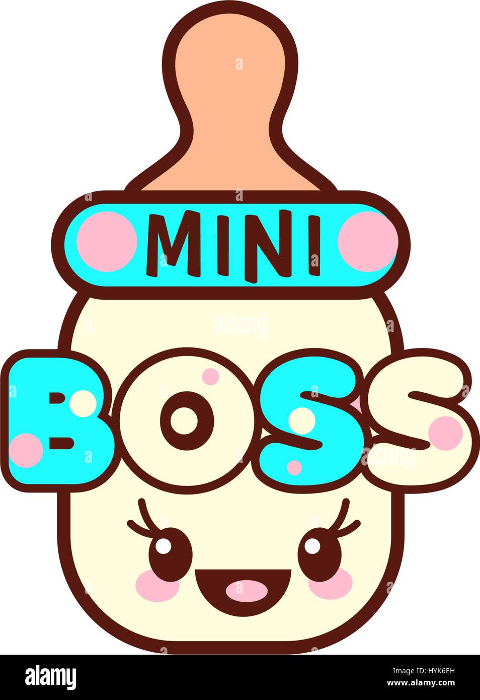 Download illustration of isolated baby bottle with phrase mini boss ...