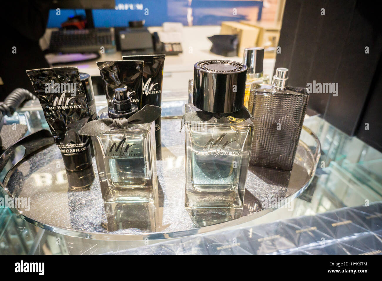 Testers of Burberry perfume are seen in Macy's Herald Square Stock Photo -  Alamy