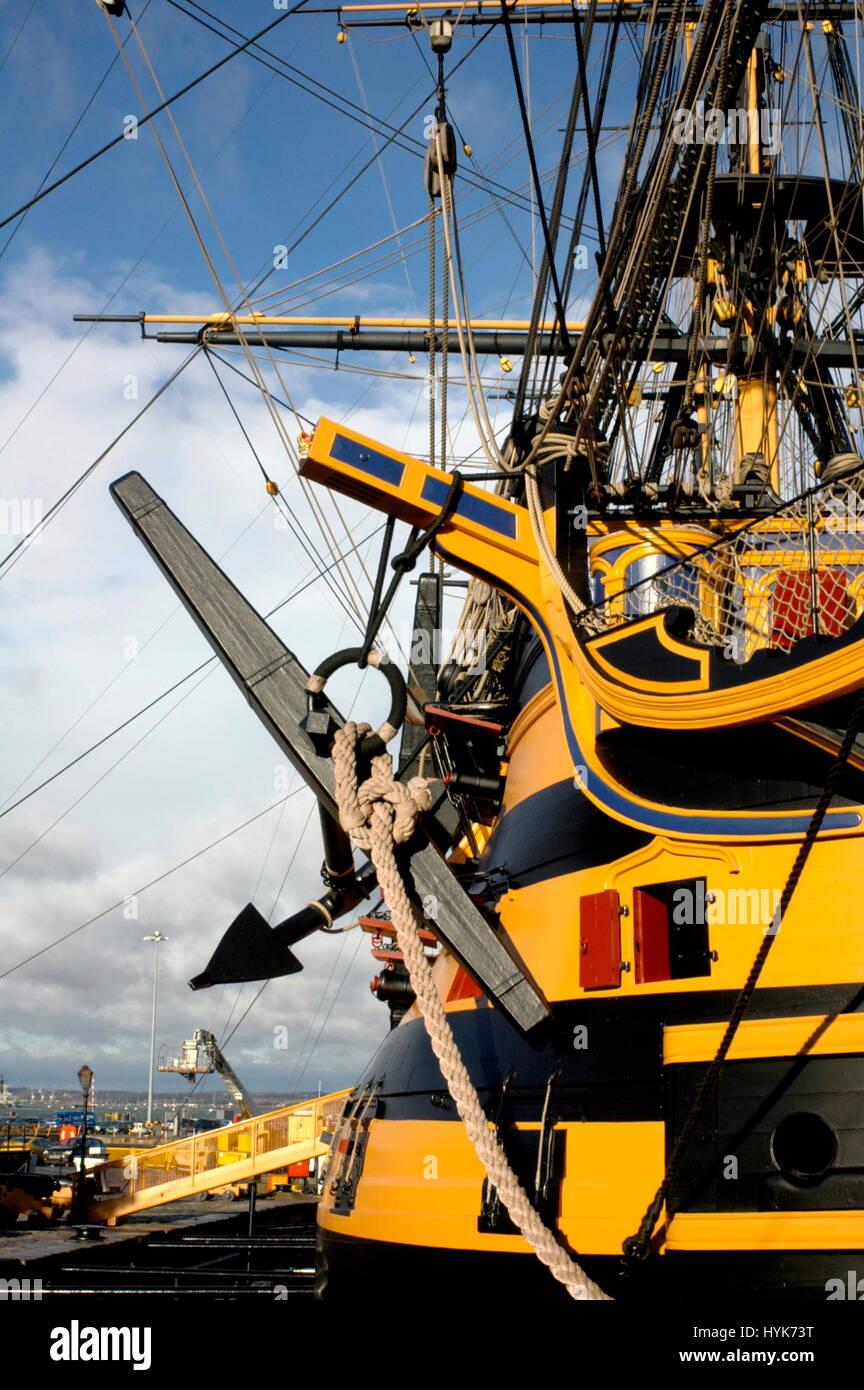 PORTSMOUTH,ENGLAND STARBOARD CATHEAD AND ANCHOR ON