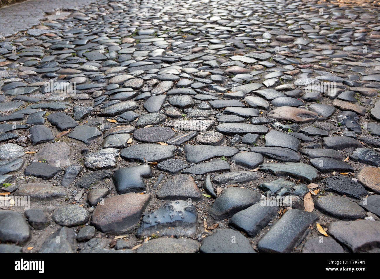Savannah Georgia Old Cobblestone Street Leading To Savannah River Stock Photo Alamy