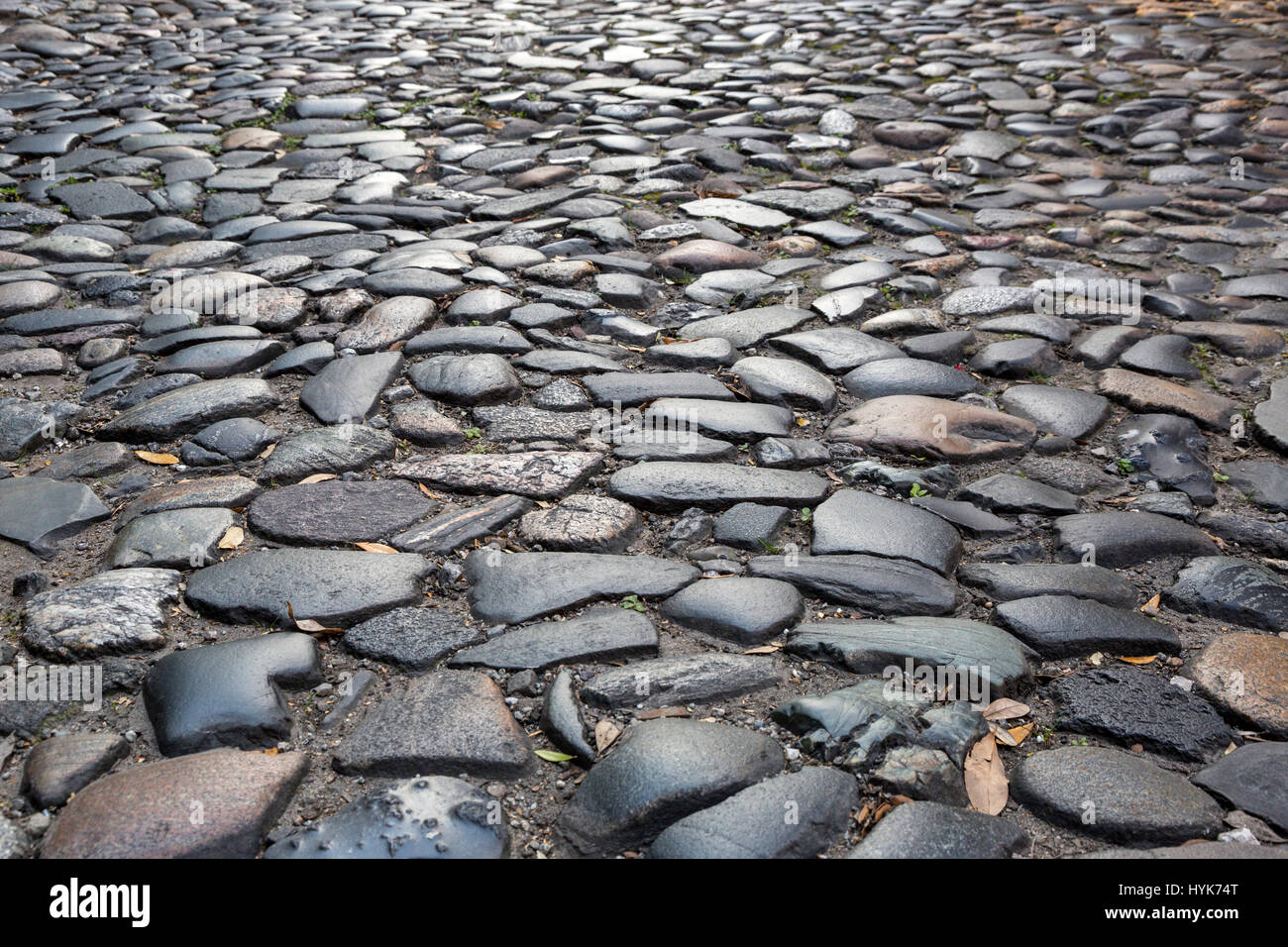Savannah Georgia Old Cobblestone Street Leading To Savannah River Stock Photo Alamy