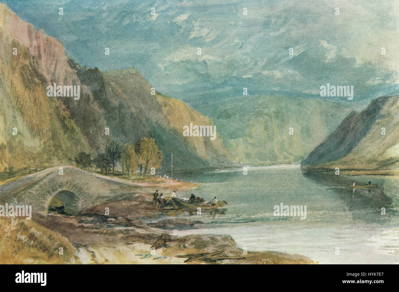 Hirzenach,The Rhine, Germany by J M W Turner 1817 Stock Photo