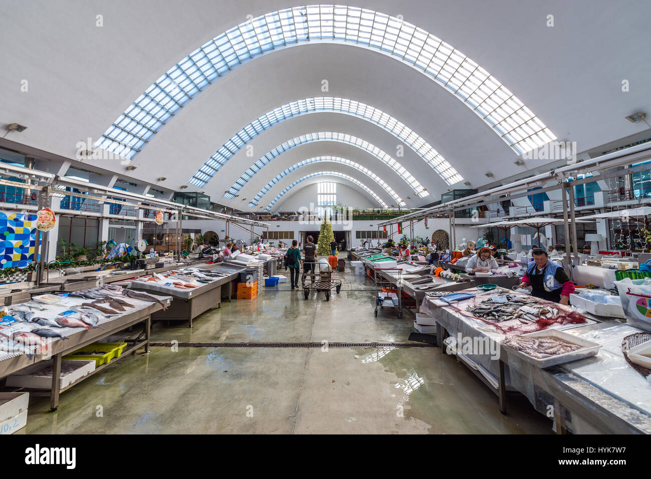 Fish stands in Matosinhos Municipal Market (Mercado Municipal de  Matosinhos) Matosinhos city, part of Grande Porto subregion in Portugal  Stock Photo - Alamy