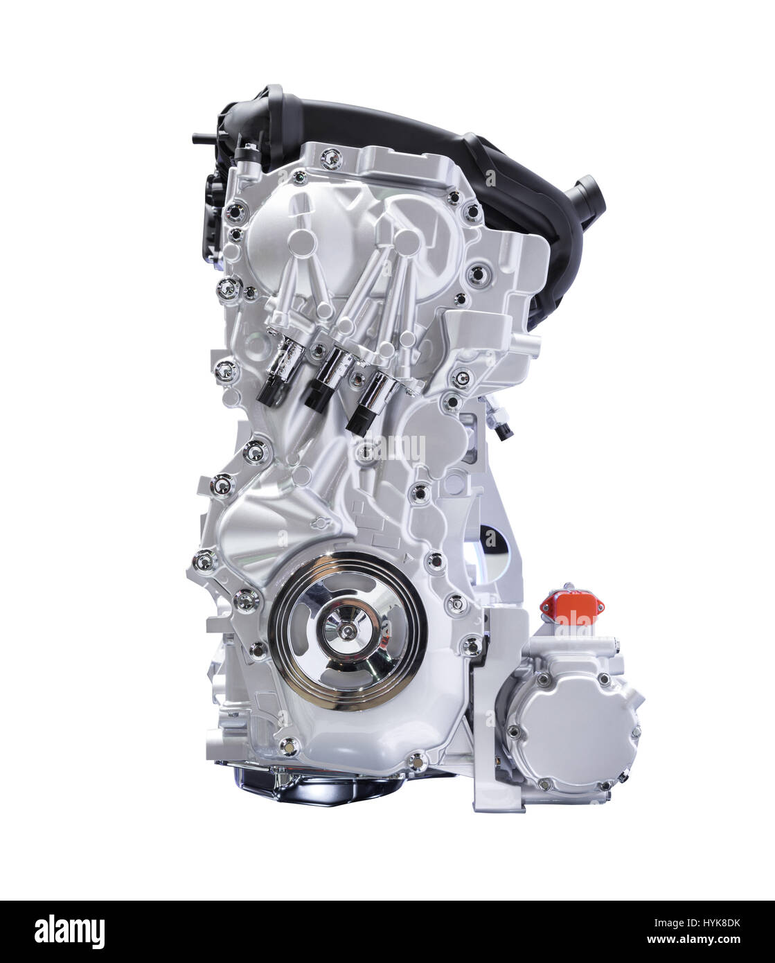Hybrid car engine isolated on white background with clipping path Stock Photo