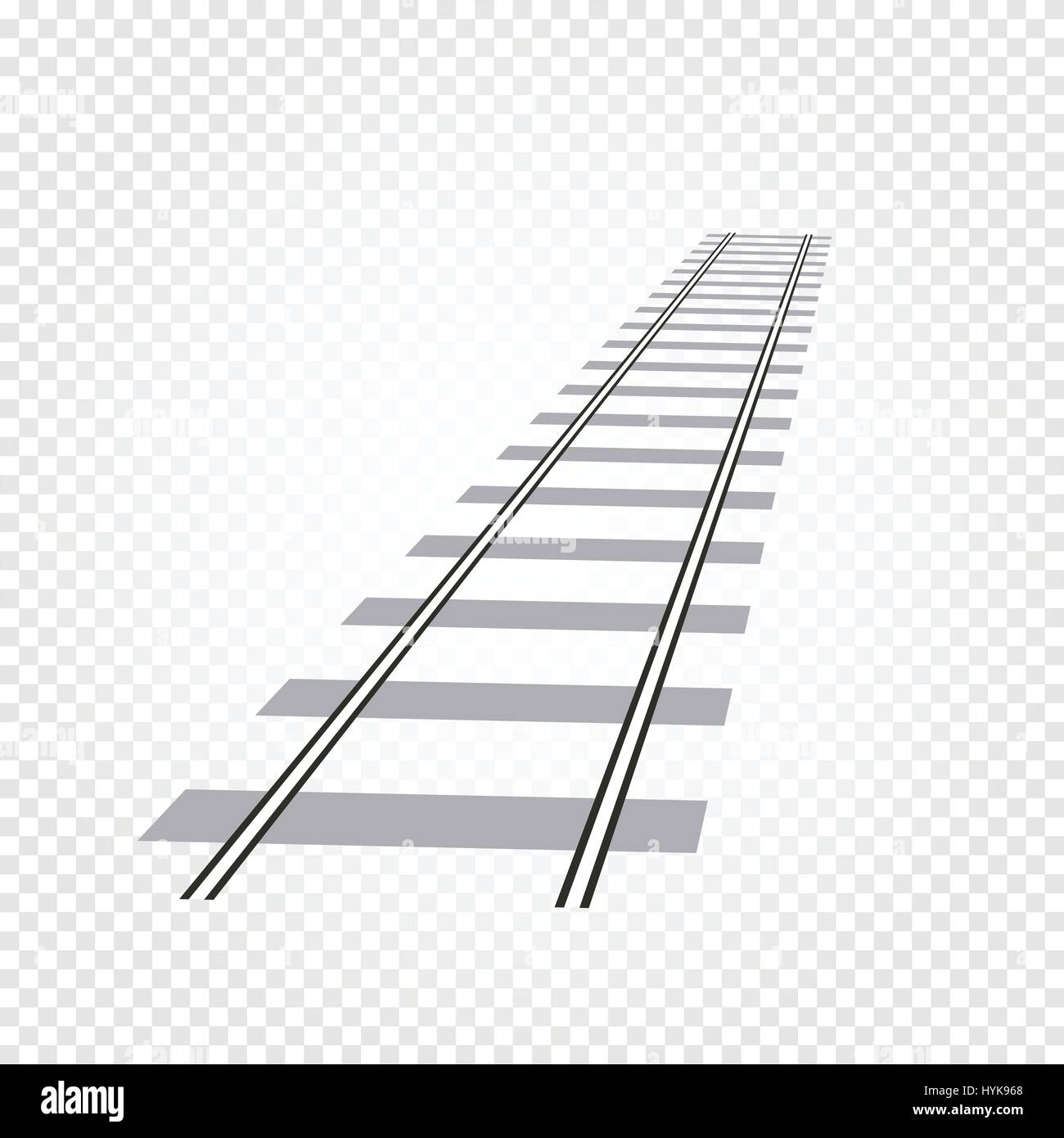 Isolated abstract grey color railway road on checkered background, ladder vector illustration Stock Vector