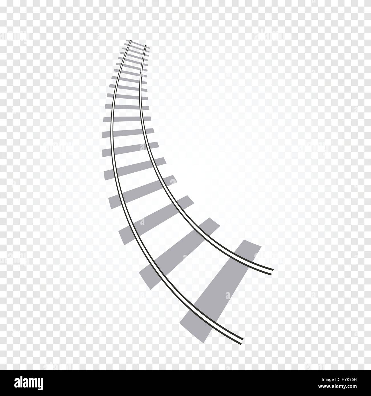 Isolated abstract grey color railway road on checkered background, ladder vector illustration Stock Vector