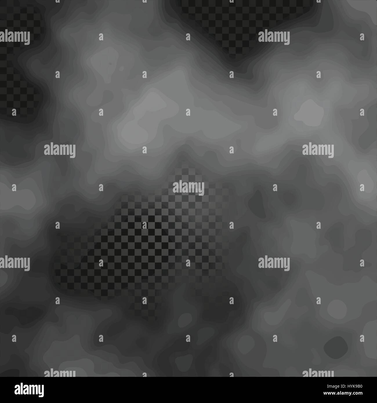 Fog or smoke isolated transparent special effect on dark checkered background misty backdrop