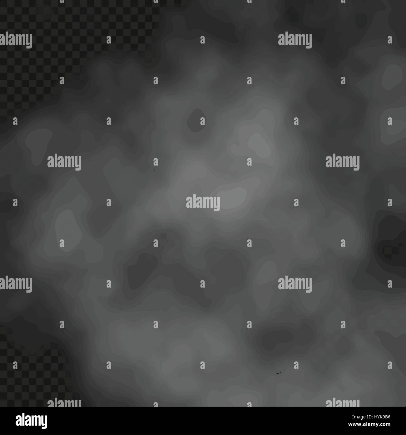Fog or smoke isolated transparent special effect on dark checkered background misty backdrop vector illustration Stock Vector