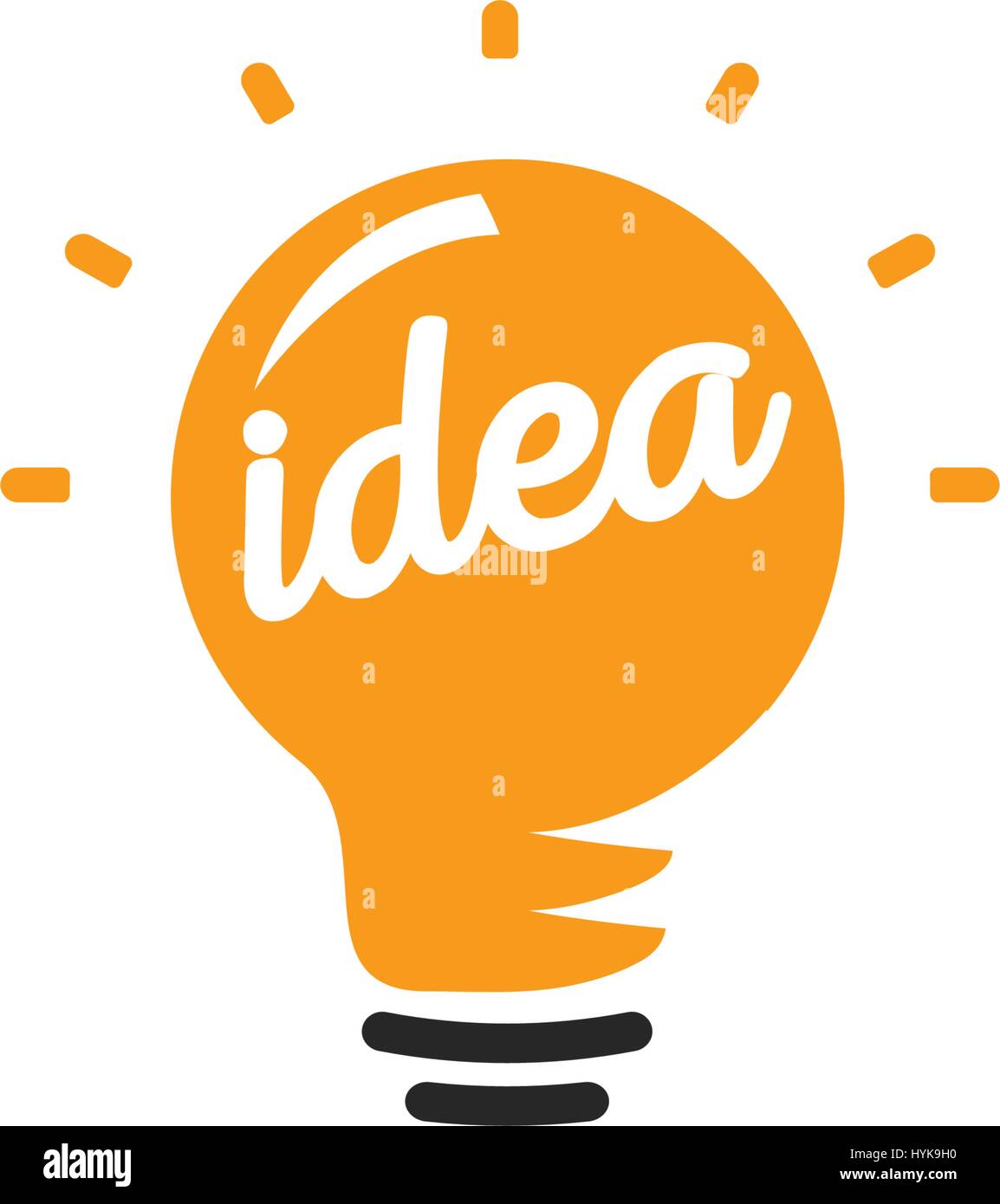 Isolated abstract orange color light bulb logotype, lighting logo on white background, idea symbol vector illustration Stock Vector