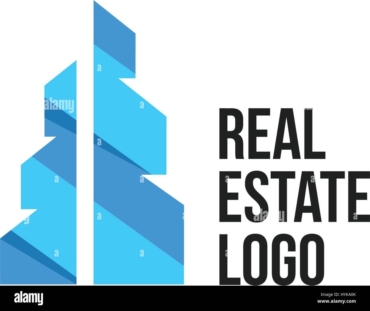 Isolated colorful real estate agency logo, house logotype on white, home concept icon,skyscraper vector illustration Stock Vector