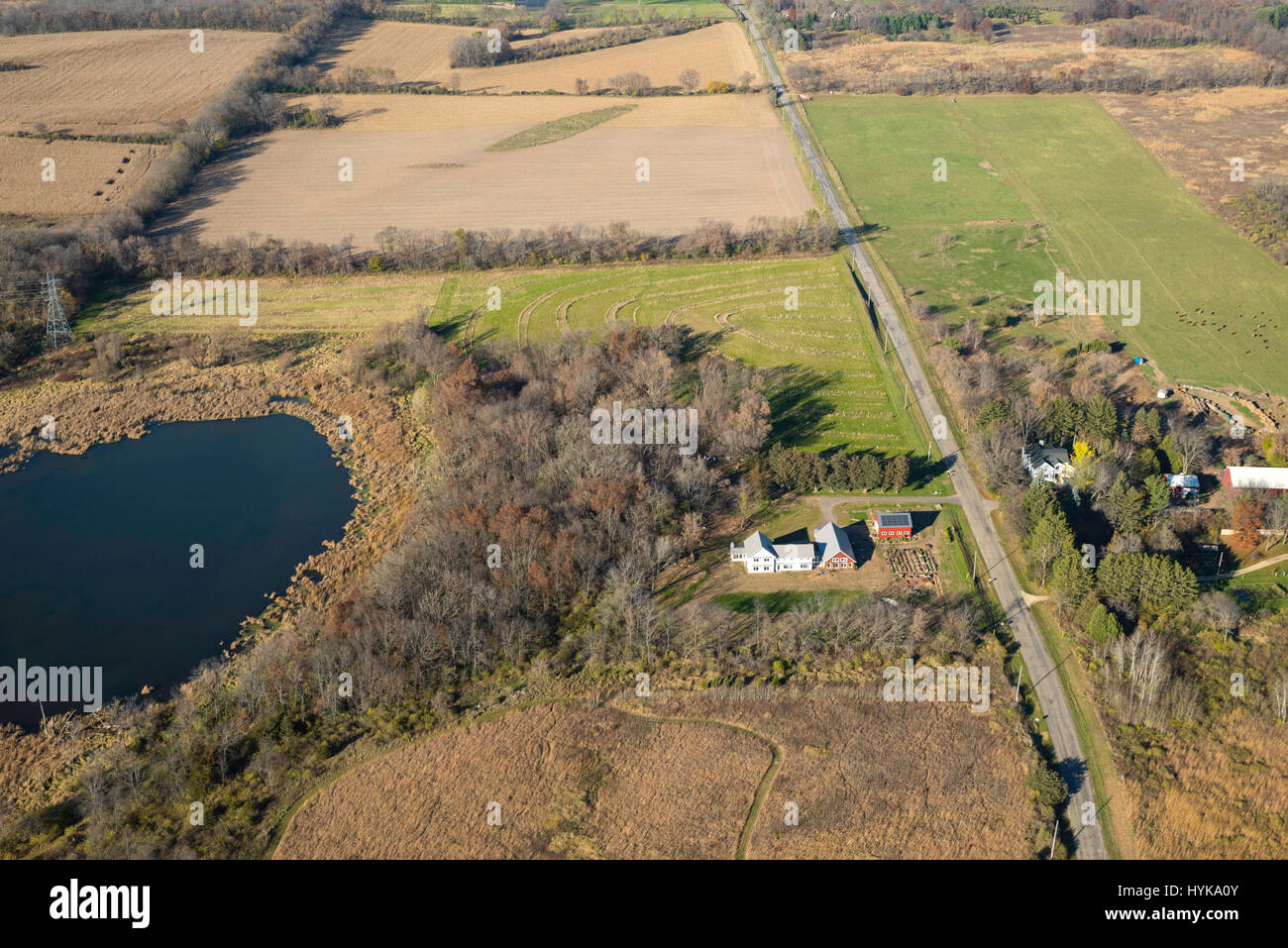 Rural road america bird's eye view hires stock photography and images