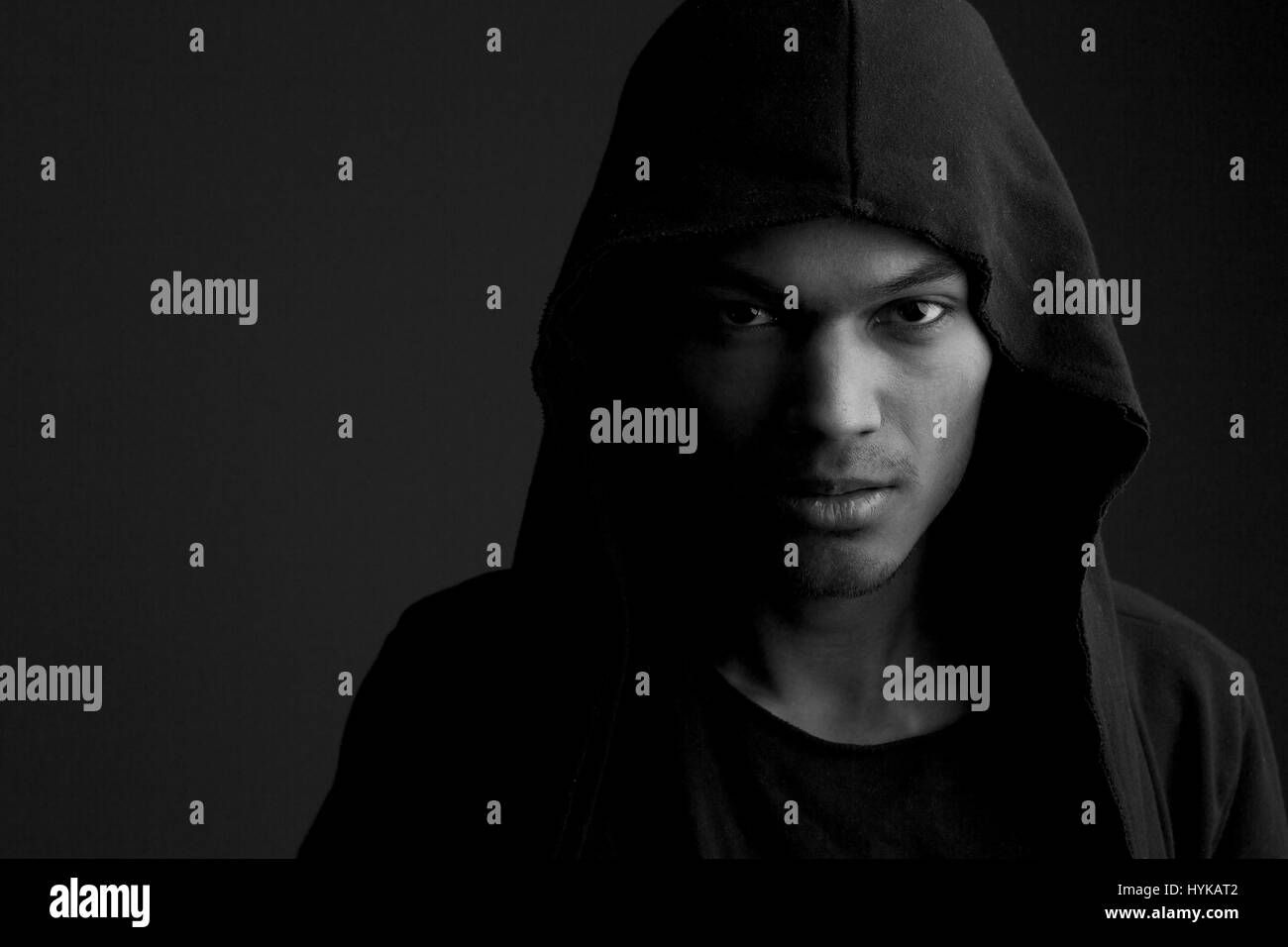 Attractive serious mixed race Black and White Stock Photos & Images - Alamy
