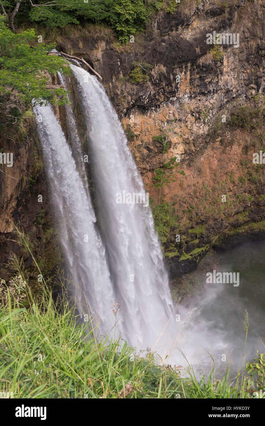 Wailua Falls, near Lihue, Kauai, Hawaii, USA Stock Photo