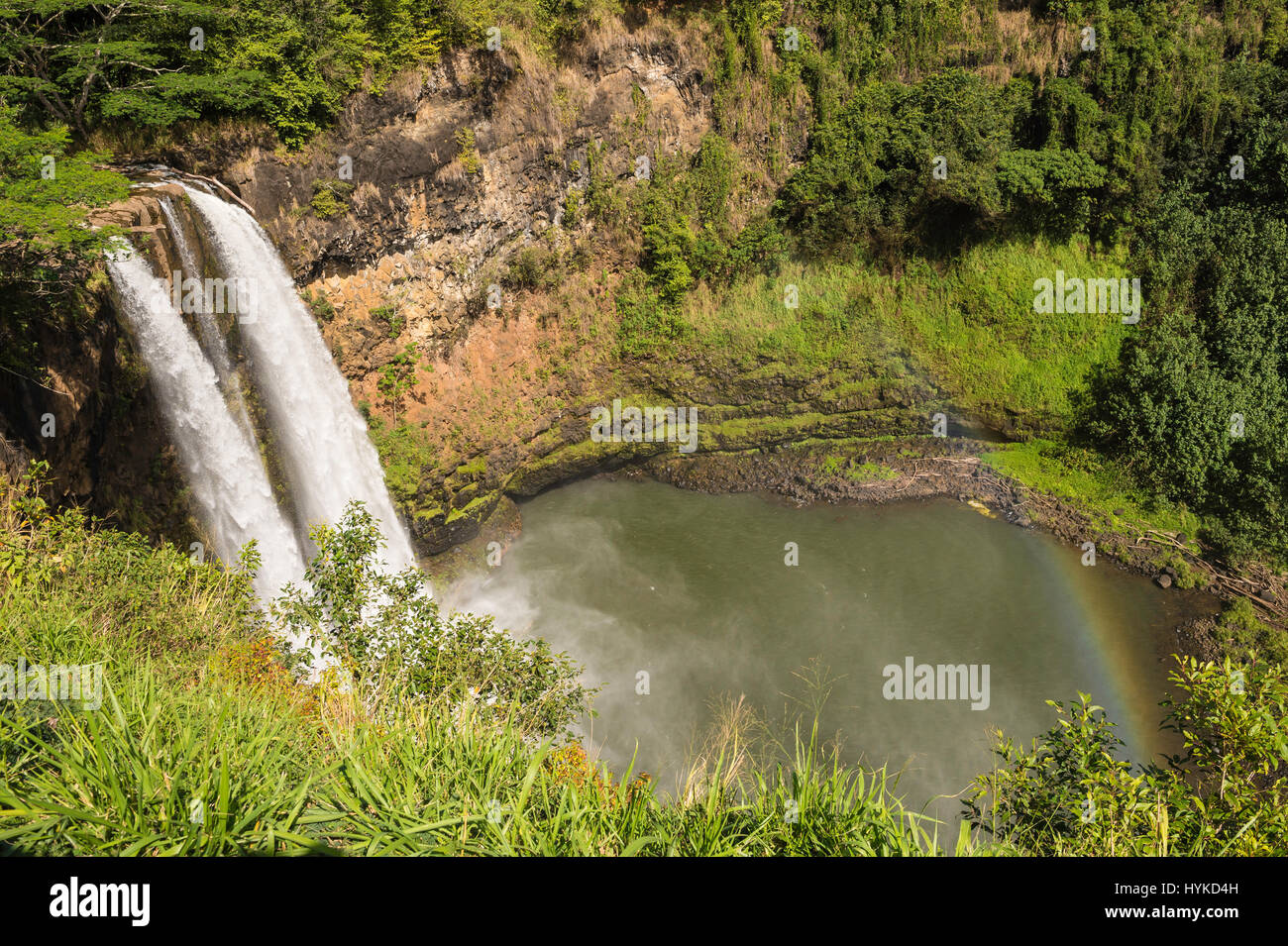 Wailua Falls, near Lihue, Kauai, Hawaii, USA Stock Photo