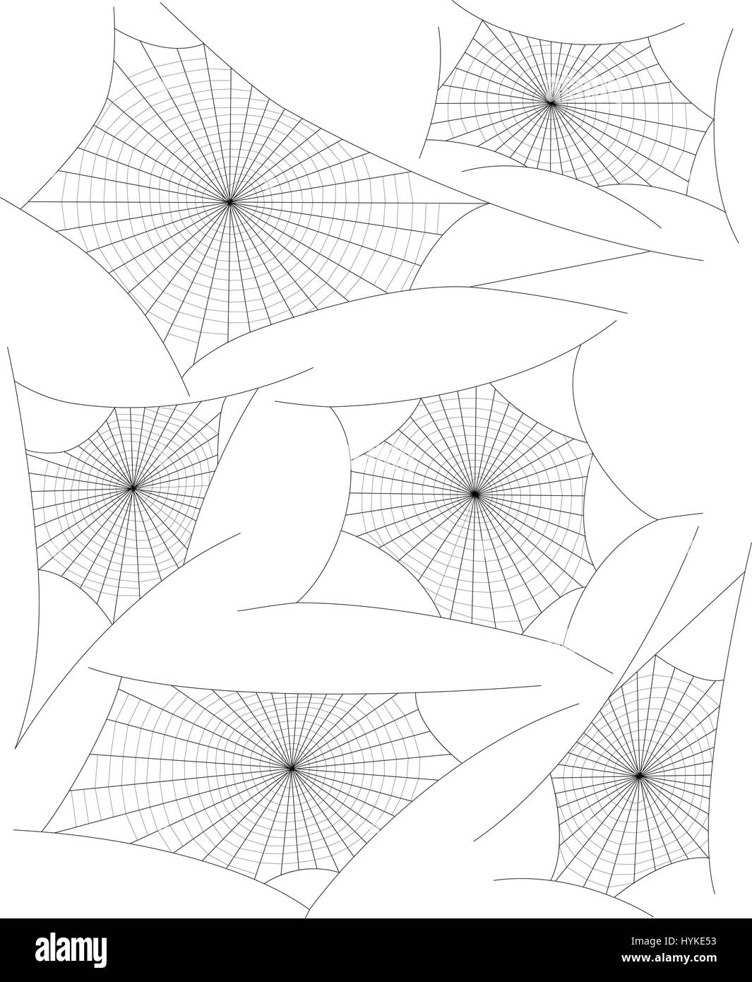 Set of editable vector orb spider webs Stock Vector