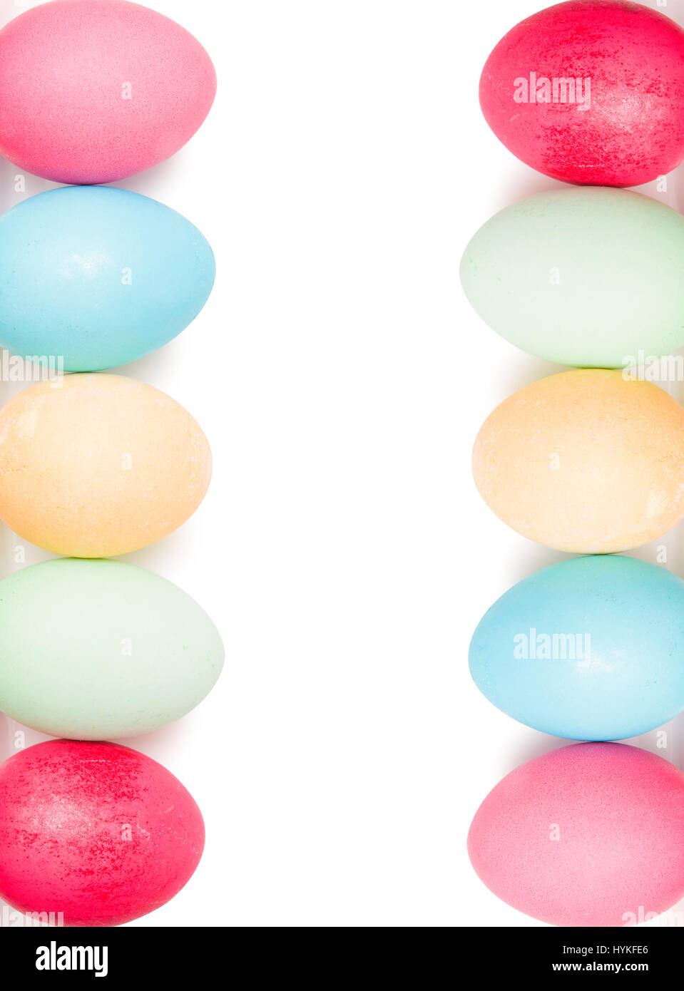 Easter eggs in a wicker basket on a white background Stock Photo - Alamy