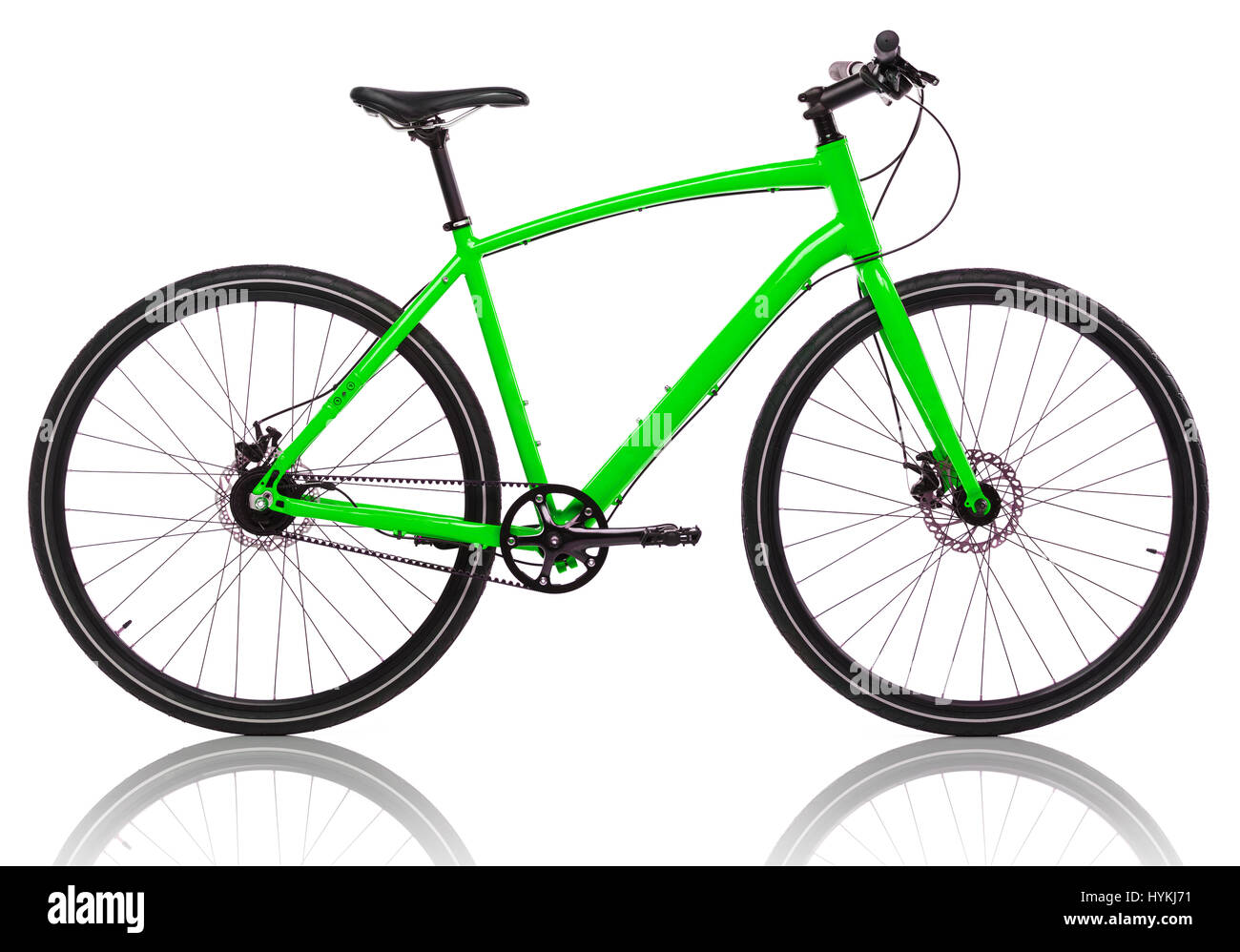 Green bicycle isolated on a white background Stock Photo Alamy