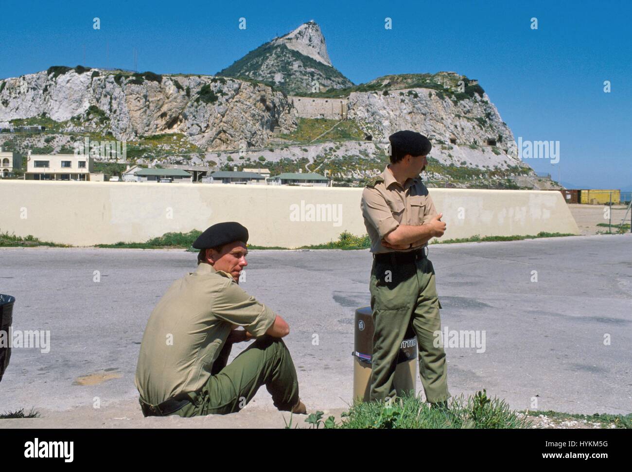 Gibraltar, British soldiers at Europa Point Stock Photo