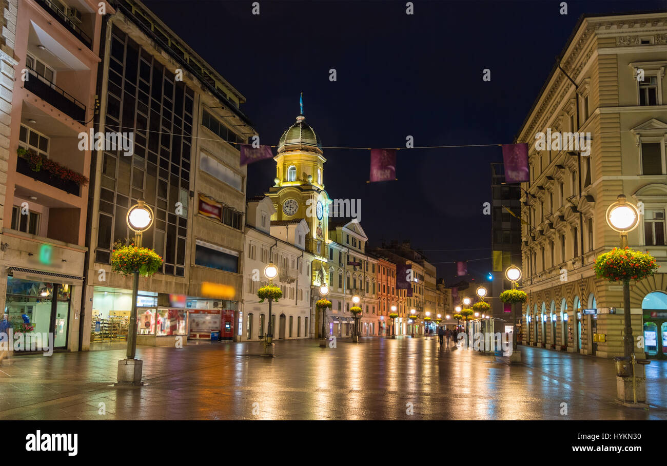 Korzo, the main street of Rijeka, Croatia Stock Photo