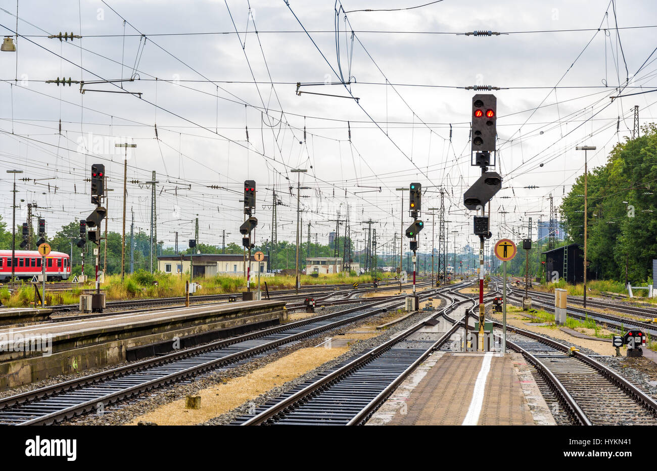 Augsburg railway station Germany, Bavaria Stock Photo Alamy