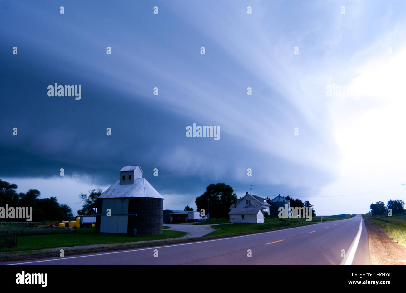 TORNADO ALLEY, USA: Striated supercell. THE DEADLIEST weather events have been captured on camera by one lightning quick photographer. Incredible photographs show extreme weather from America’s Tornado Alley, renowned for the frequency of its storms. From terrifying lightning bolts to all-encompassing tornados, these pictures manage to capture to ferocity and atmosphere of these natural phenomena. Stock Photo